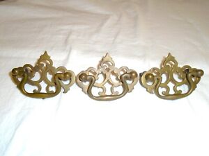 3 Antique Drawer Pulls Hardware Bronze Country Early American