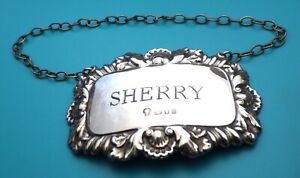 A Georgian Style Silver Sherry Decanter Wine Label C 1976