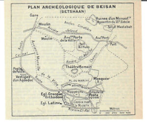 Map Beisan Betshaan Israel 9x10cm 3 5x4in