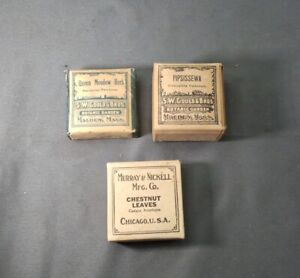 3pcs Antique Apothecary Pharmacy Medicine Herb Boxes Original Contents 1900 S