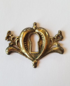 Vintage 4 Solid Cast Brass Fancy Escutcheon Key Hole Keyhole Cover