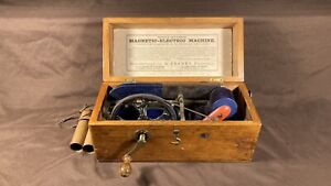 A Franks Antique Quack Medical Magnetic Electric Shock Therapy Device Wood Case