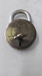 Lock Padlock Brass 1910 Key Antique Working Old Rare Collectible