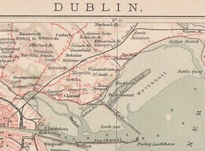 Dublin Plan 1894 Ireland Original Map Baile Tha Cliath Ire