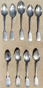 Antique Imperial Russian 84 Silver Teaspoons 9 Pieces 182 Grm