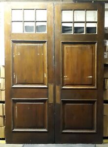 72x100 X1 75 Pair Antique Vintage Old Wooden Double Entry Exterior Doors Window