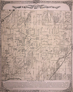 Old 1873 Plat Map Moro Twp 5n 8w Madison County Illinois
