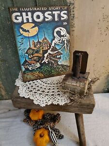 Vintage Primitive Victorian Retro Style Halloween Story Of Ghost Book Canvas