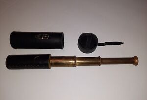Pirate Brass Handheld Telescope 14 5 8 With Black Case Used