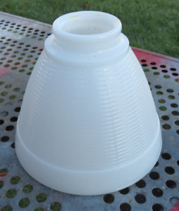 Vintage Basketweave Pattern White Milk Glass Shade For Torchier Torchere Lamp 6 