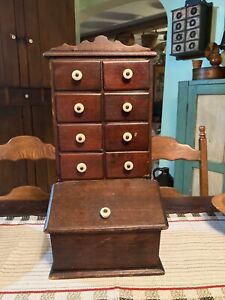 American Apothecary Spice Cabinet With Salt Box Cataloged