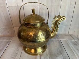 Antique 19th Century Nepal Tibet Large Copper Brass Butter Teapot Tibetan