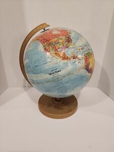 Vintage Replogle World Nation Series 12 Inch Diameter Globe Raised Relief Map