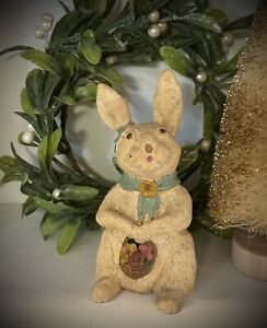 Sweet Little Country Bunny Cupboard Tuck Figure Easter Egg Bunny Basket Figurine