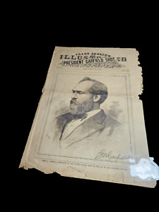Sheet Of Newspaper 1881 Shooting Of President Garfield 10 5 X17