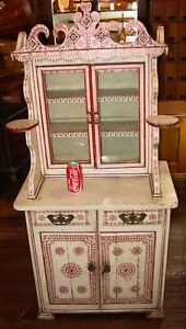 19th Century Paint Decorated 2 Piece Child S Cupboard 16117