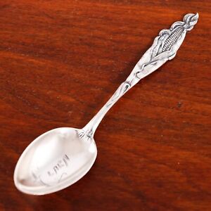 Figural Watson Sterling Silver Souvenir Spoon Clara Minnesota Corn Husk