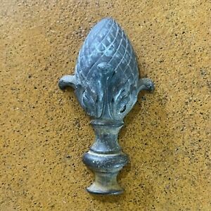 Antique Cast Bronze Pinecone Leaf Salvage Pediment Element Ornate Vintage