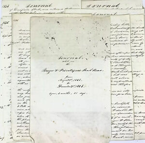 1835 Bangor Piscatquis First Railroad In Maine Handwritten Journal Arthur Hoyt