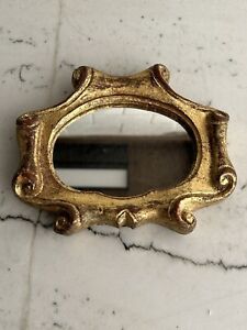 Vintage Florentia Hand Made Italy Small Wall Mirror Gold Guilt 6x5 Stunning