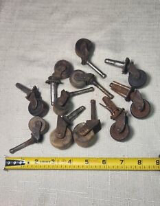 11 Vintage Antique Dresser Furniture Casters Wheels Steel And Wood All Roll