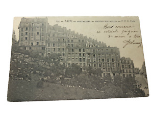 Paris Old Postcard 1904 Montmartre Maisons Rue Muller France Carte