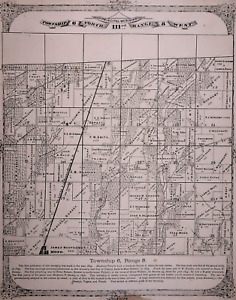 Old 1873 Plat Map Moro Twp 6n 8w Madison County Illinois