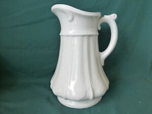 Antique Baltic Or Mississippi Shape White Ironstone Wash Pitcher