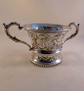 Beautiful Figural Sterling Large Open Sugar Bowl 3 Tall
