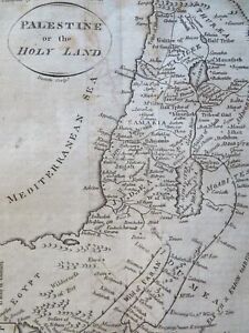 Israel Palestine Holy Land Jerusalem 1796 Doolittle Engraved Map Wheat Brun