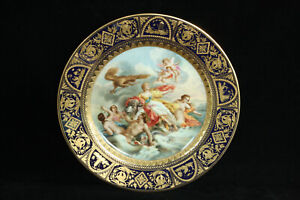 Rare Wagner Mythological Royal Vienna Style Porcelain Nude Portrait Plate Europa