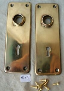 Door Knob Back Plates Pr Stamped Brass Mission 5 3 4 H X 2 W Per Pr 