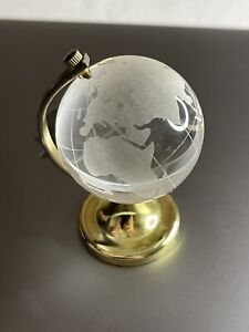 Vtg Mini Glass Globe W Plastic Stand Frame