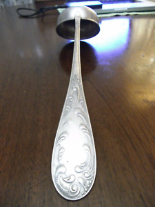 Large Antique Decorated Russian Soviet Union Silver Plated Soup Ladle