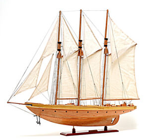 Atlantic Yacht Wooden Topsail Schooner 36 5 Model 3 Masted Gaff Rigged New