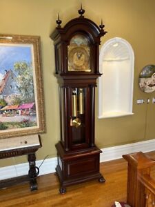 Horner Carved Mahogany Grandfather Tall Case Clock