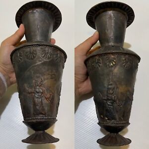 Wonderful Ancient Sasanian Achaemenid Bronze Amphora Jug With Scene