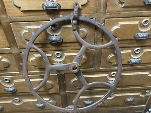 Vintage Industrial Steampunk Cast Iron 18 Gear Table Base Top Project Old Farm