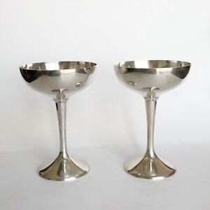 Set Of 2 International Silver Co Goblets Cups 6 H 4 W