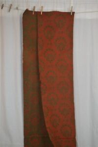 Antique Flat Weave Coverlet Ingrain Carpet Wool Flat Gold Red 18 19thc Original