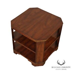 Heritage Furniture Campaign Style Cherry Three Tier Square Side Table