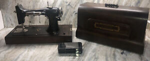 Graybar Model 2a Vintage Sewing Machine With Wooden Case Portable Rare Ship24hrs