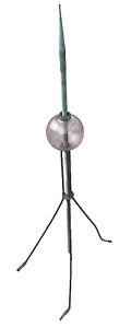 Antique Glass Globe Copper Lightning Rod 1890 S