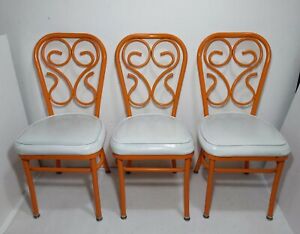 Vintage Set Of 3 Chromodern Chair Co Mid Century Modern Steel Vinyl Dining Retro