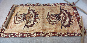 1950 Samoan Tapa Stenciled Smoked And Dyed Backcloth 