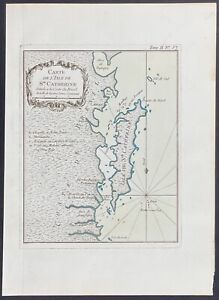 Bellin Map Of St Catherine Island Brazil 1764 Le Petit Atlas Maritime