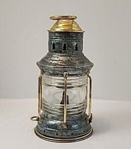 Nautical Ship Boat Oil Lantern Maritime Galvanized Metal Brass Lamp 14 
