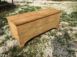 Antique Wood Early 1900s Blanket Chest Trunk 51inx 20inx 24in
