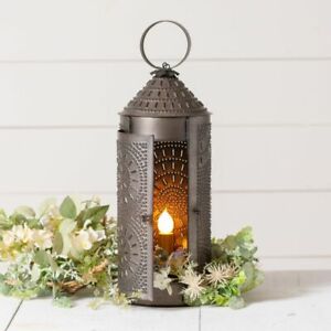 Chimney Lantern Light In Kettle Black Tin