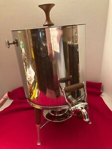 Vintage Stainless Steel Coffee Warmer With Stand